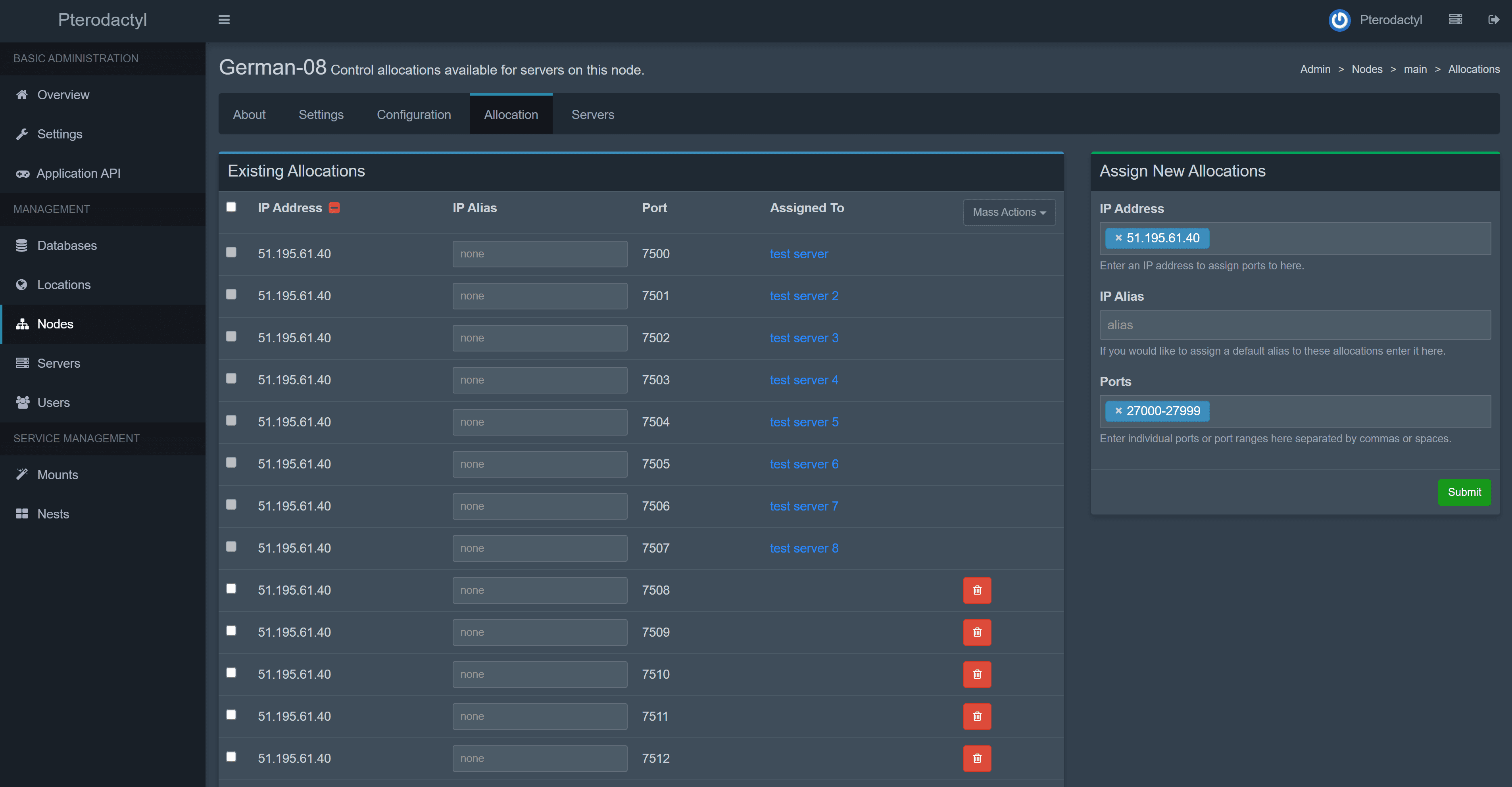 Node Allocations